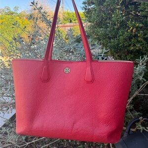 Tory Burch red tote. Used and ready to keep on going!